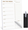 60 Sheets Meal Planner for fridge with Pen Holder, 7x10'' Magnetic Meal Planners and Grocery List Undated Weekly with Tear off Shopping List and Shopping, White