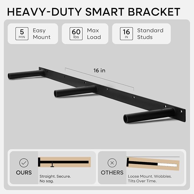 Homeforia 48 inch Walnut Floating Shelf, High End Solid Real Wood Large 48inch - Image 5