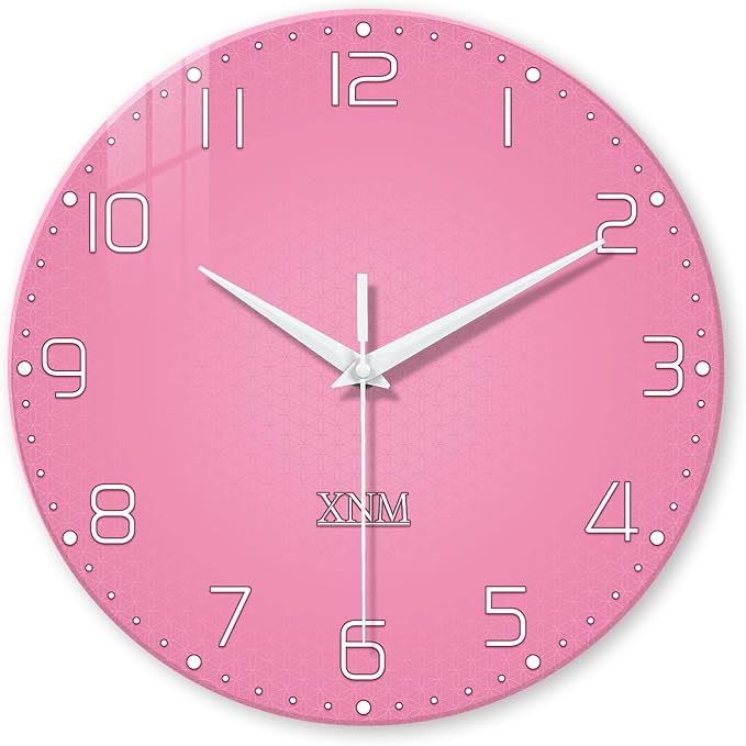XNM Decorative Wall Clocks for Living Room Girls Pink Large Wall Clocks Battery by XNMwallclock