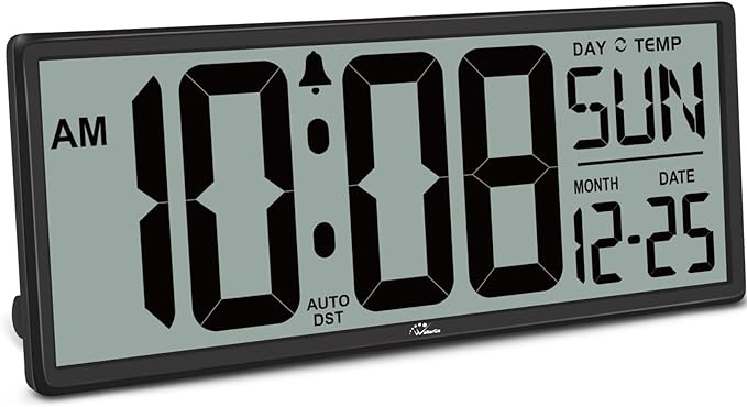 WallarGe 14.5'' Large Digital Wall Clock Battery Operated by WallarGe