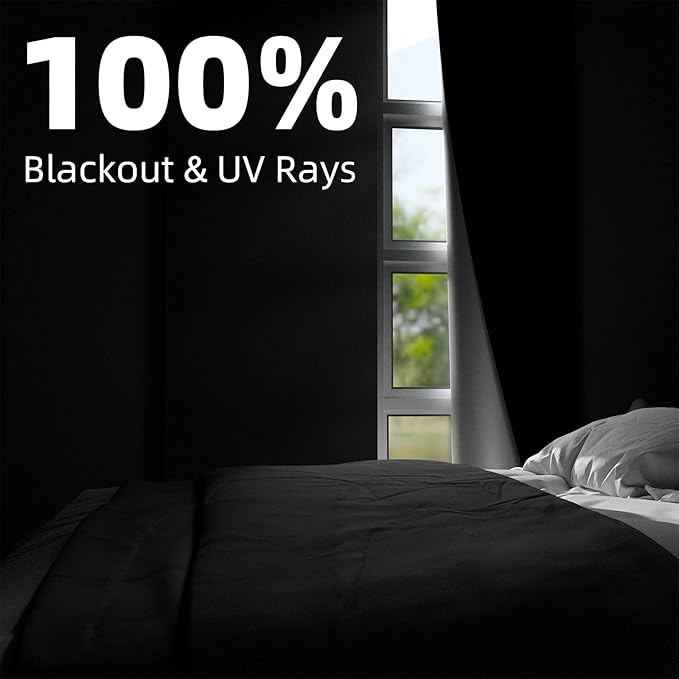 NIGHTON Portable Blackout Curtains 79"×70", Strong Hook and Loop Tape Strips - Image 2