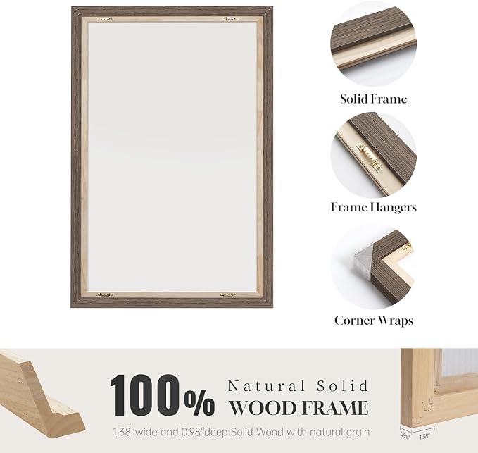 Large Framed Botanical Wall Art Set of 2, Modern Minimalist Floral Canvas Wall - Image 7