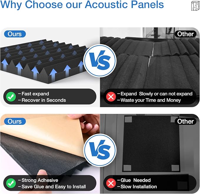 12 Pack Sound Proof Foam Panels - Image 2