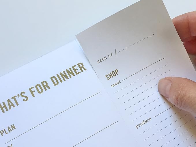 Meal Planning Notepad - What's for Dinner Weekly Meal Planner and Grocery List Magnet Pad with Tear-Off Shopping List - Family Dinner Menu for Fridge & Meal Prep - 6x9” - 50 Sheets