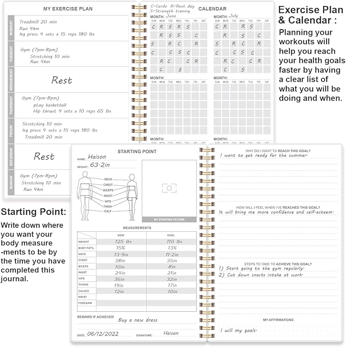 Weekly Meal Planner - A5 Weekly & Daily Meal Prep Journal with Shopping and Grocery Lists for Menu Planning, 93 Sheets/186 Pages Healthy Diet & Weight Loss Tracking, Undated, 52 Weeks, Lasts 1 Year,