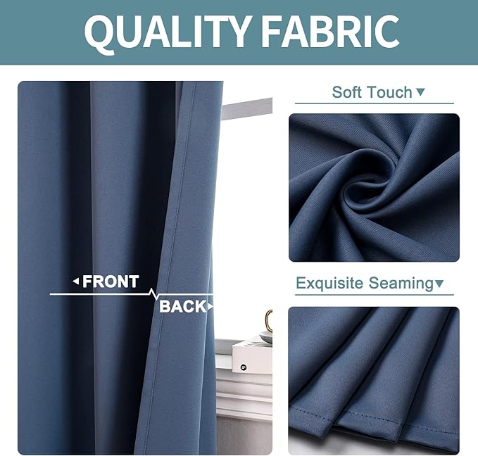 ChrisDowa Blackout Curtains 70 inches Wide - Image 3
