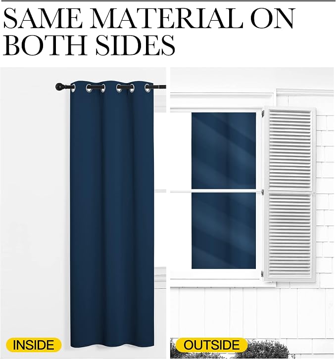 NICETOWN Window Curtain Panels, Thermal Insulated Solid Grommet Blackout - Image 5