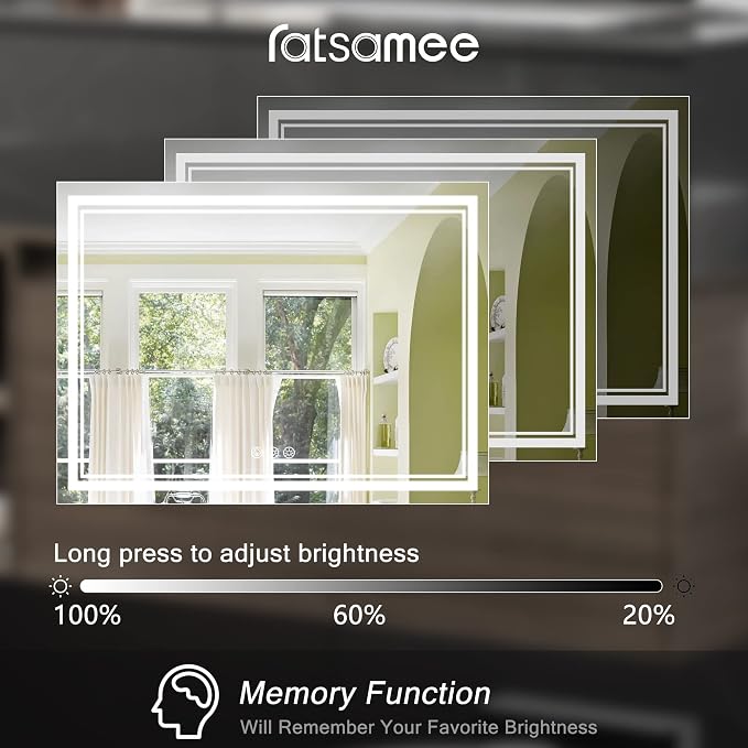 Ratsamee 72x40 Inch Led Mirror for Bathroom - Image 4