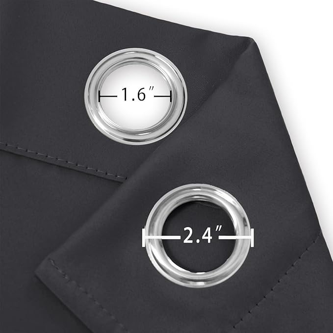 LEMOMO Dark Grey Blackout Curtains 66 x 63 Inch Length/Set of 2 Curtain - Image 5