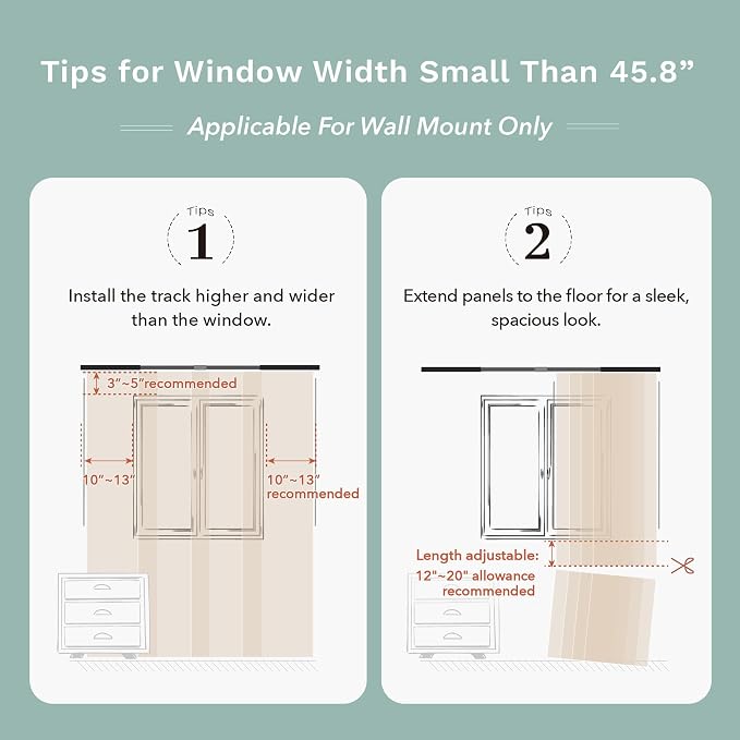 GoDear Design Adjustable Sliding Panel Track Sliding Glass Door Blinds 45.8"- - Image 9
