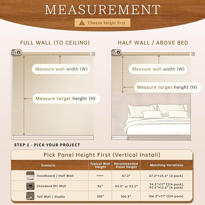 4 Pack Wood Panels for Wall, 106.3" × 11" Wood Slat Acoustic Panels, Soundproof - Image 5