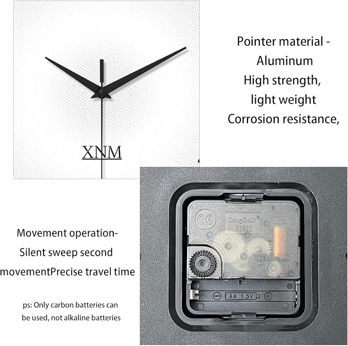 XNM Large White Glass Clocks Battery Operated 20 Inch Modern Minimalist Wall - Image 7