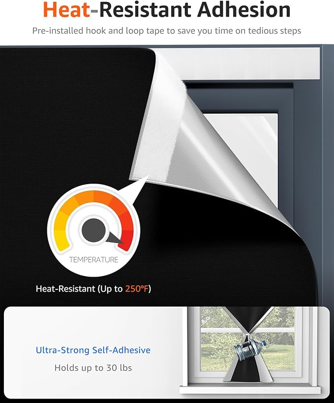 Sumobaby Blackout Curtains for Bedroom 63"x100" Portable No Drill Black Out - Image 3