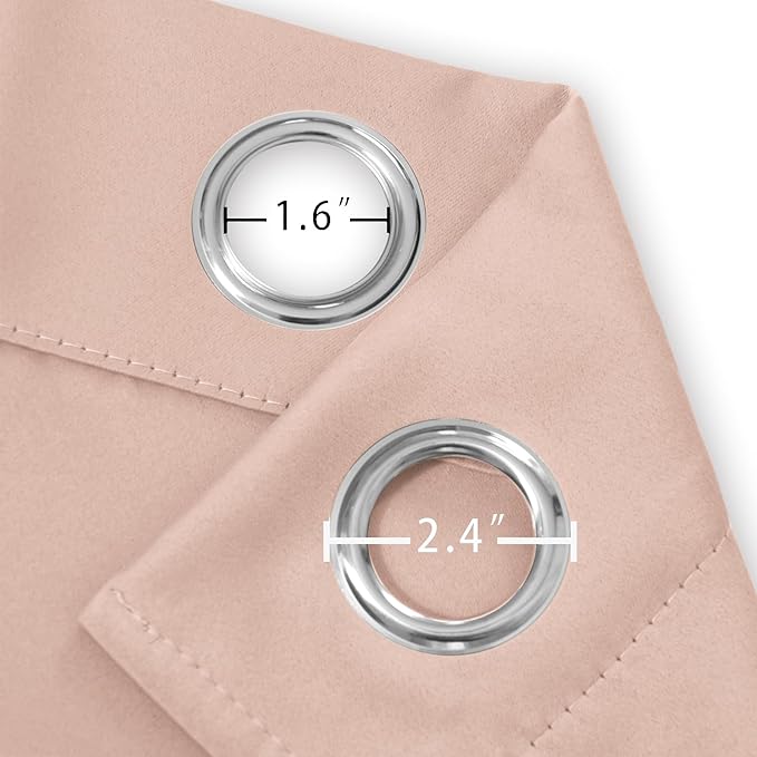 LEMOMO Blush Blackout Curtains/38 x 54 Inch/Set of Two Panels Grommet Living - Image 5