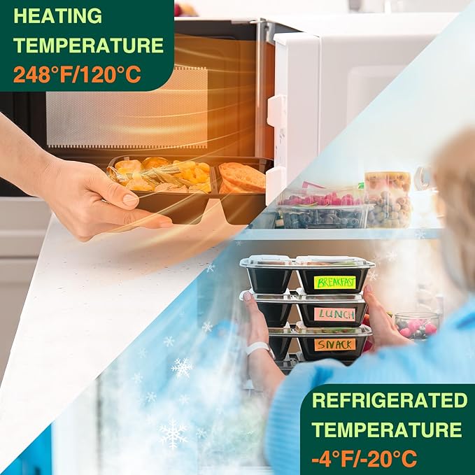 50 Pack (100-Piece) 32 oz Sturdy Leakproof 2-Compartment Meal Prep Containers with Lids, Plastic Food Storage Containers for Lunch, Microwave, Freezer, and Dishwasher Safe Takeout Containers