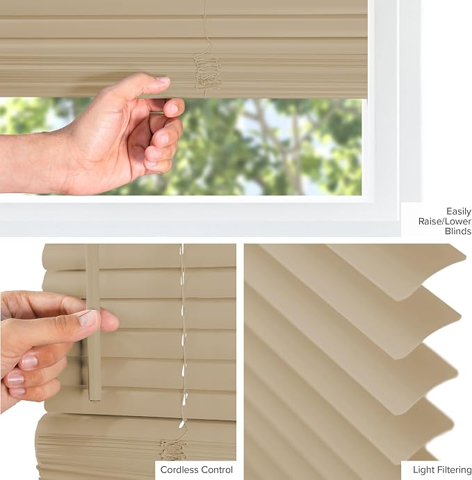 CHICOLOGY Mini Blinds for Indoor Windows – 24"W x 48"H, Cappuccino Horizontal - Image 6