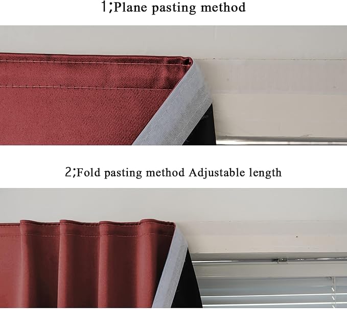 AJAZZ 100% Blackout Self Adhesive Curtains Small Window Short Temporary - Image 5