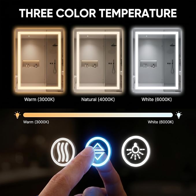 Antok 32"x 40" LED Bathroom Mirror - Image 4