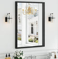 Syndra Black Wood Frame Bathroom Mirror, Waterproof Slim Deep Frame, by Syndra