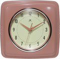 Infinity Instruments Square Retro Wall Clock, Terracotta by InfinityInstruments
