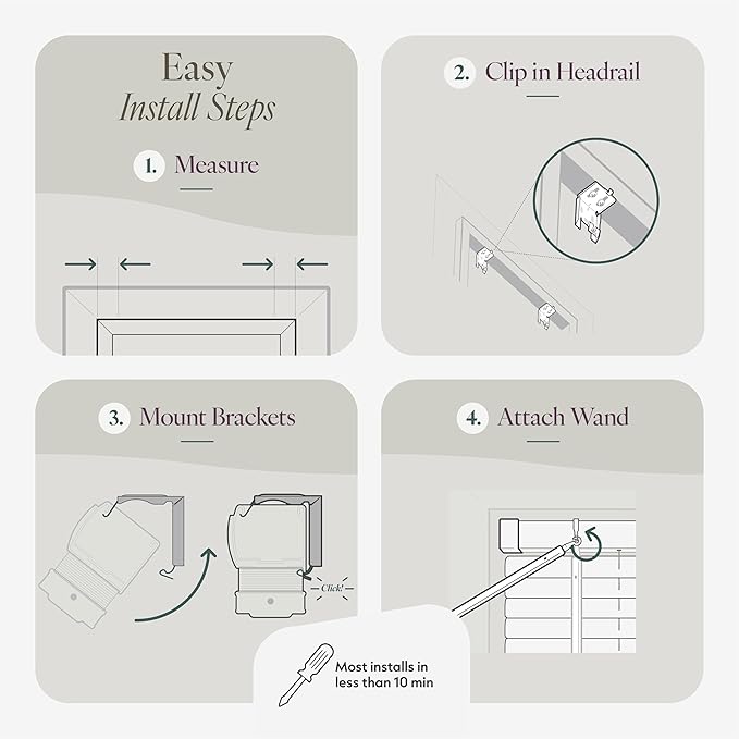 CHICOLOGY Cordless Mini Blinds for Indoor Windows, 31.5" W x 36" H, Light - Image 5