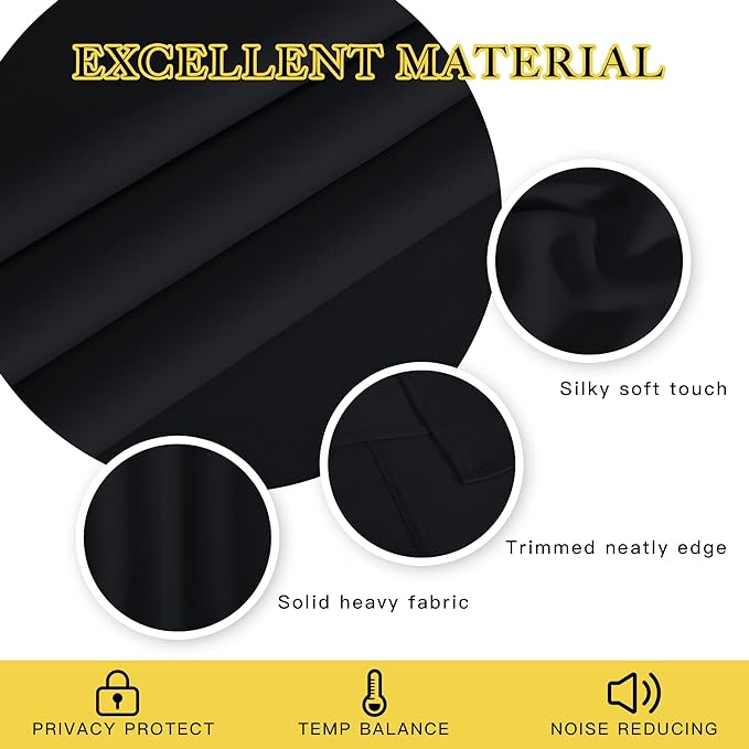 NICETOWN Black Curtain Drape for Bedroom - Image 4