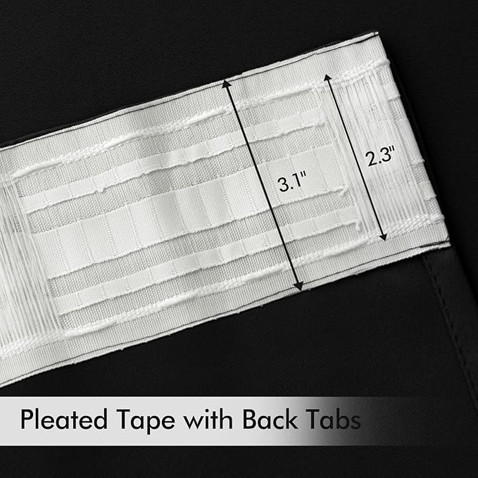 MIULEE Black Back Tab Blackout Curtains 78 Inch Length 2 Panels Set - Image 4