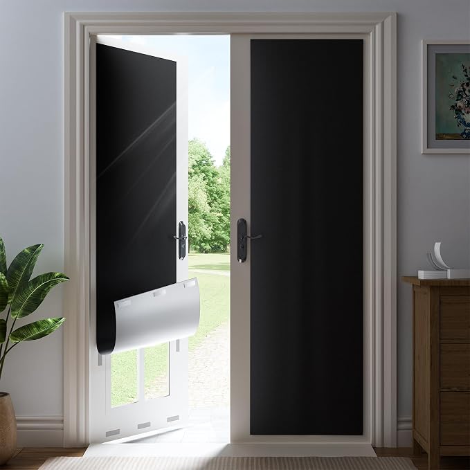 19" W x 64" L 100% Blackout Curtains, Total Darkness No-Drill Black Out Window by ZELMINE