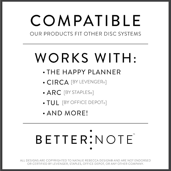 BetterNote Skinny Menu Grocery List Refills for Discbound Notebooks, Fits Levenger Circa, Happy Planner, TUL, Staples Arc, InkWell Press, Half Sheet Page, Classic (11-Disc, 4.25"x11")