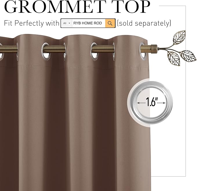 RYB HOME Room Divider Blackout Curtains - Image 2