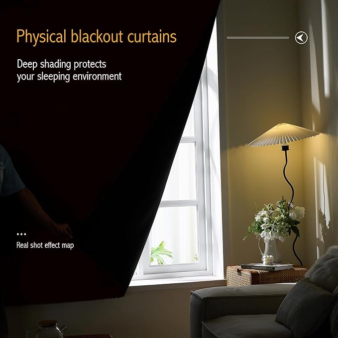 AJAZZ 100% Window Blinds Blackout Portable Blackout Curtains Adhesive Curtains - Image 2
