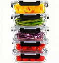 5Pack 35oz Glass Storage Containers with Lids, Airtight Glass Meal Prep Containers, BPA-Free Lunch Containers for Microwave, Oven, Freezer & Dishwasher Safe