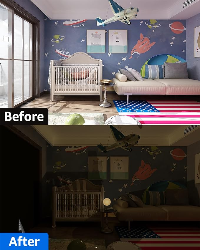 Sumobaby Blackout Curtains for Bedroom 63"x100" Portable No Drill Black Out - Image 6