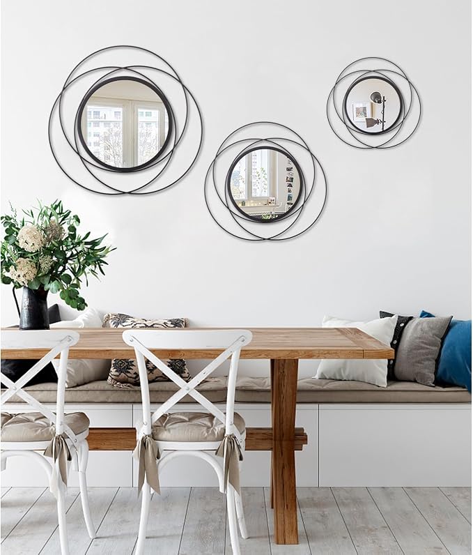 Black Circle Mirror Wall Decorative Metal Wall Mirror, Art Small Round Wall - Image 6