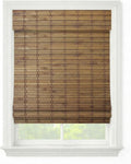 Windowsandgarden Cordless Woven Wood Roman Shades, 46W x 72H, Eastfield Teak by FirstRateBlinds