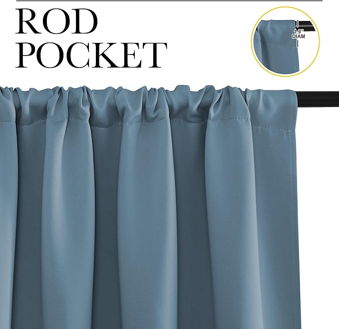 NICETOWN 2 Panels Blackout Curtains, Rod Pocket Thermal Insulated Drapess - Image 2