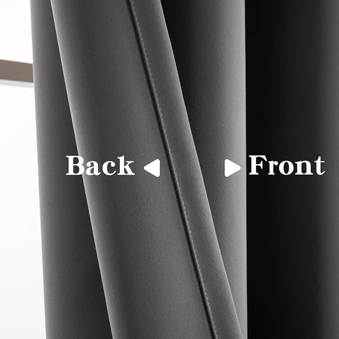 IGEMAEVE Light Grey Blackout Curtains 72 Inch Length 2 Panels Set, Grommet - Image 4