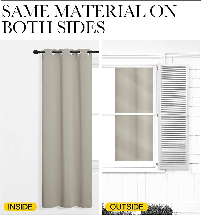 NICETOWN Natural Room Darkening Curtains 78" Long - Image 6