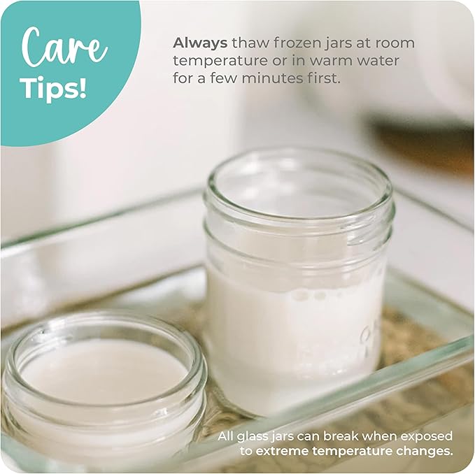 Mason Bottle 8oz Breast Milk Storage Jars (12-Pack) – Reusable Glass Baby Food Containers with Lid for Baby Formula & Breastmilk – Airtight, Stackable, Freezable (Deep Ocean)