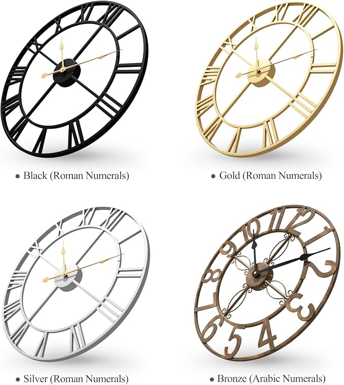 Cuspin Large Wall Clock, 36 Inch Decorative Wall Clock - Image 7