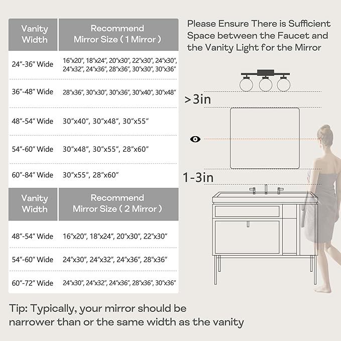 Brushed Nickel Bathroom Wall Mirror, Tempered Glass, Shatter Proof, Hangs - Image 5