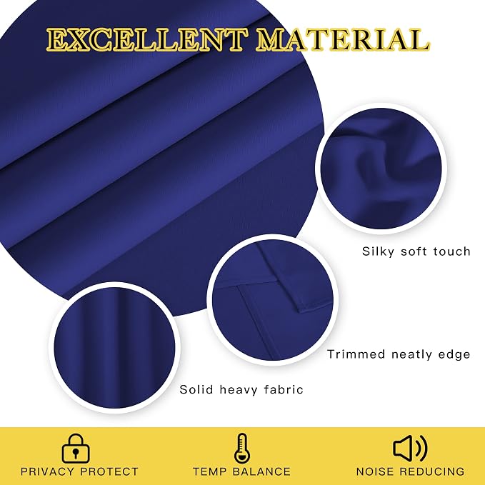 NICETOWN Navy Blue Blackout Curtains - Image 2