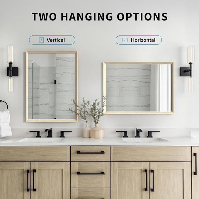 Oak Wood Effect Framed Wall Mirror, 20x30 Rectangle Mirror, Anti-desilvering - Image 9