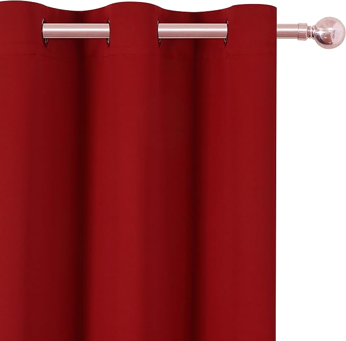 LEMOMO Red Bedroom Blackout Curtains/38 x 63 Inch Long/Set of 2 Curtain - Image 7