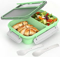 WHALEHOUSE Large Capacity Bento Lunch Box for Adult, 1600ML 2 Compartments Meal Prep Container with Utensil, Airtight Food Storage Container with Snap Locking Lids, Microwave/Dishwasher/Freezer Safe