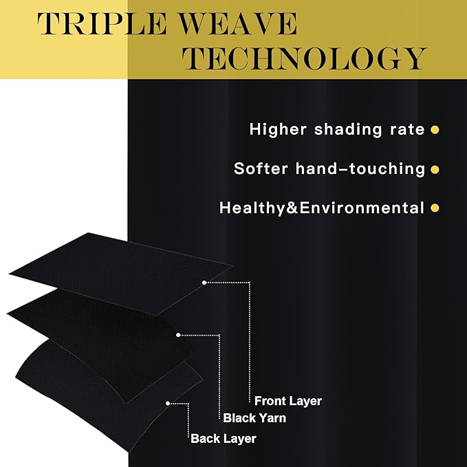 NICETOWN Black Out Sliding Door Curtain 102 inches Long, Grommet Thermal - Image 4