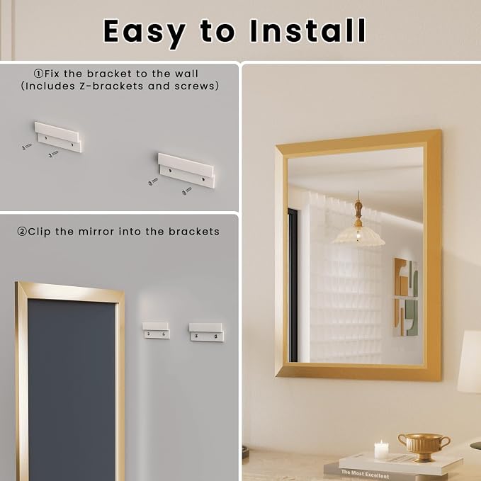 Amorho 36x36 Inch Bathroom Mirror, Wall-Mounted Mirrors Perfect - Image 7