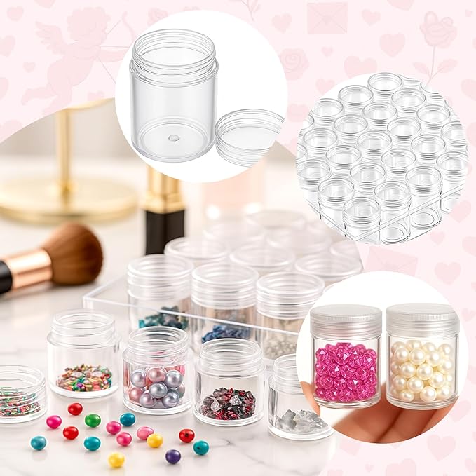 BigOtters 30 Grids Diamond Painting Storage Containers, Portable Bead Art Organizer Case with Lids for Crafts, Jewelry DIY