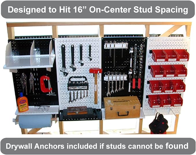 Wall Control Pegboard 32in x 16in Blue Metal Pegboard Tool Board Panel - Image 6