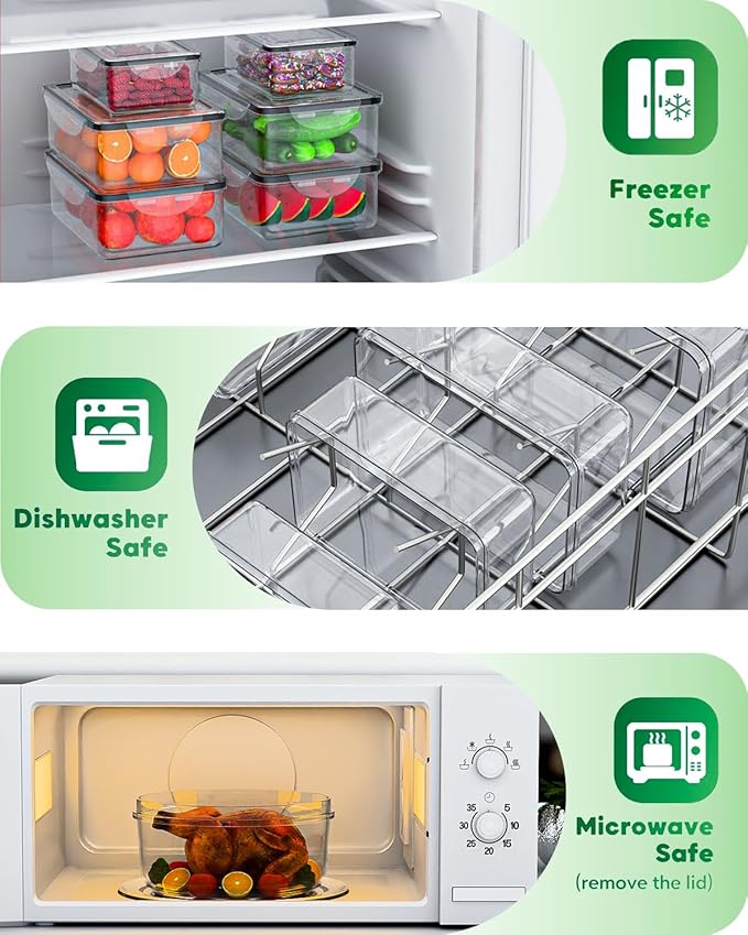 54 Pcs Food Storage Containers with Lids Airtight, (27 Containers &27 Lids) Reusable BPA-Free Plastic Food Containers for Kitchen Organization, Leak Proof Freezer/Microwave Safe Meal Prep Lunch Boxes